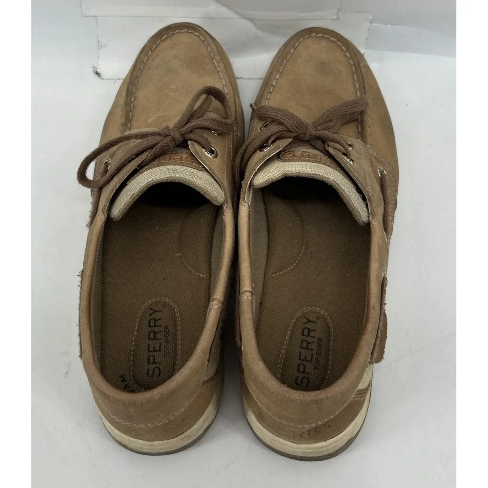 Sperry Top Sider Bluefish Sparkle 2 Eye Boat Shoes Tan Leather Women's Size 2.5